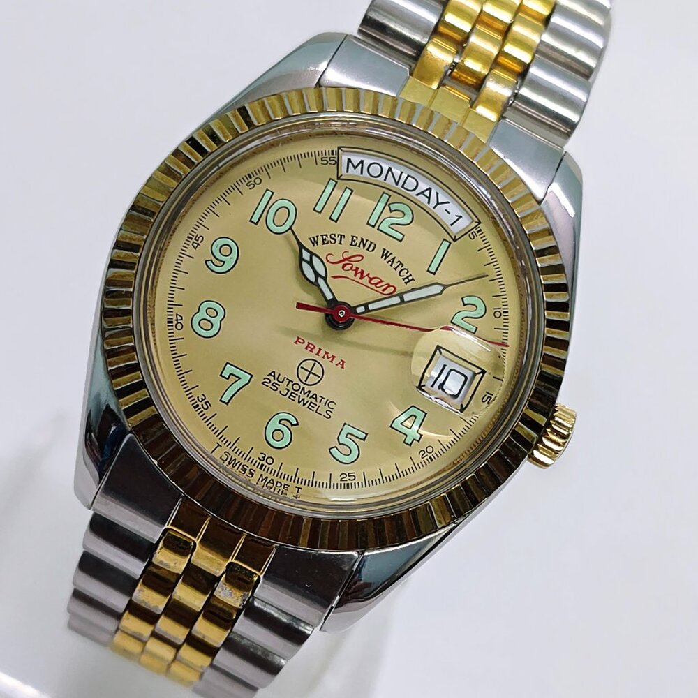 Vintage West End Watch Co Sowar Prima DD 25 Jewels Swiss Made Genuine Wristwatch
